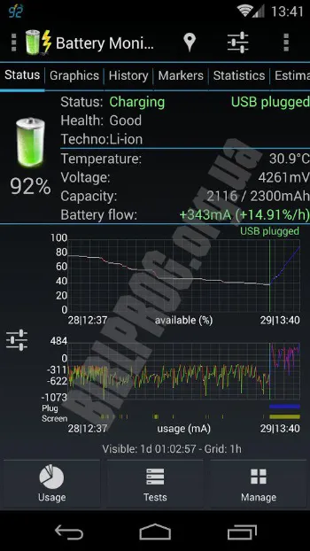 Скриншот 3C Battery Monitor Widget 2