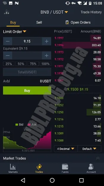 Скриншот Binance 2