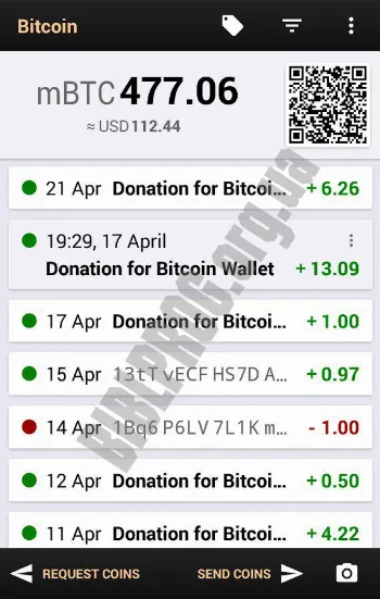 Скриншот Bitcoin Wallet 1