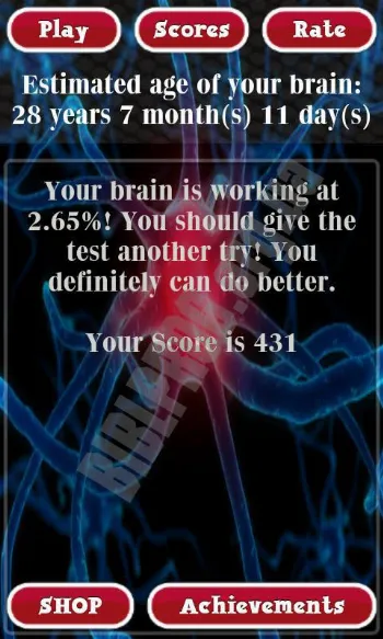 Скриншот Brain Age Test Free 3