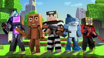 Скриншот Cops N Robbers: Pixel Craft Gun 1