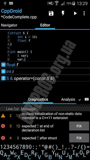 Скриншот CppDroid 1