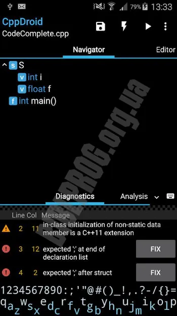 Скриншот CppDroid 3