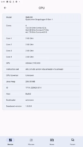 Скриншот CPU X 2