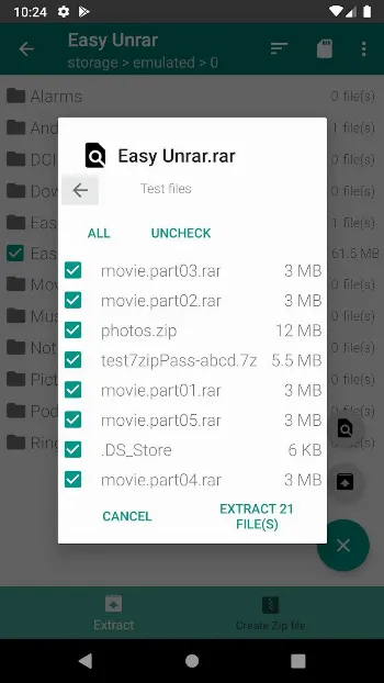 Скриншот Easy Unrar, Unzip & Zip 2