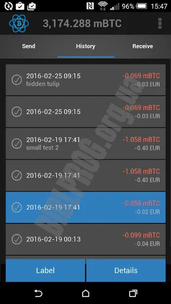 Скриншот Electrum Bitcoin Wallet 2