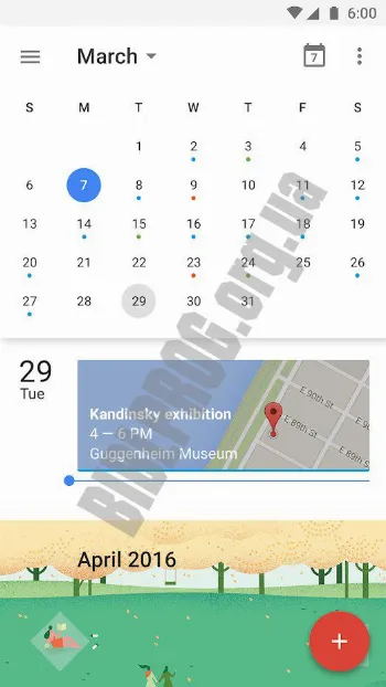 Скриншот Google Calendar 1
