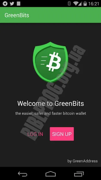 Скриншот GreenBits Bitcoin Wallet 1