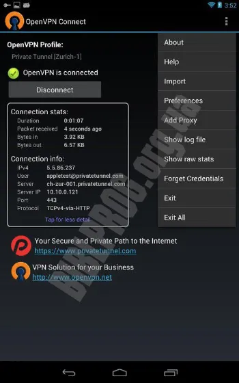 Скриншот OpenVPN Connect 2