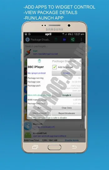 Скриншот Package Disabler Pro [Samsung] 1