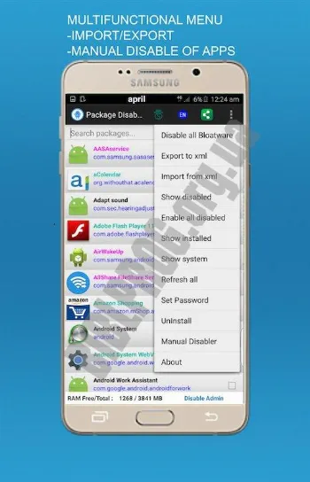 Скриншот Package Disabler Pro [Samsung] 2