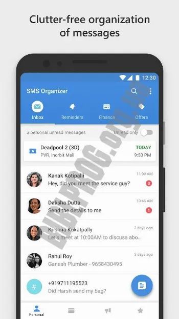 Скриншот SMS Organizer 1