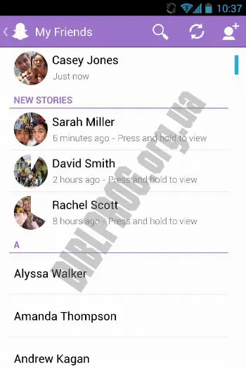 Скриншот Snapchat 2