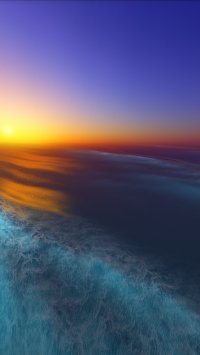 Sunset Ocean Wallpaper 3D