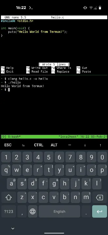 Скриншот Termux 2
