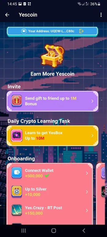 Скриншот YesCoin 2